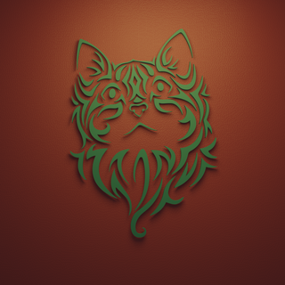 mur art tribal chaton monter tête décor Accueil maison chat visage belle 3d print model - Mito3D