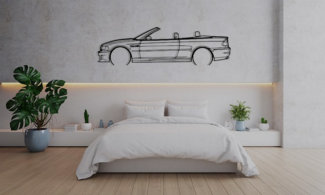 duvar sanat araba bmw e46 cabrio dekorasyon arabalar coupe m3 3d print model - Mito3D