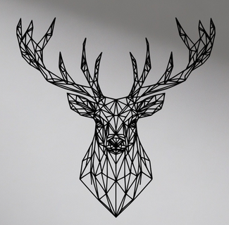 wall art deer 2d 3d print model - Mito3D