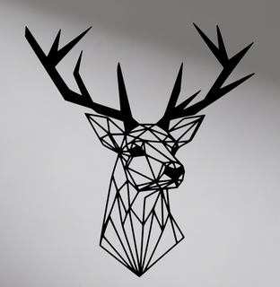 parete arte cervo 2d 3d print model - Mito3D