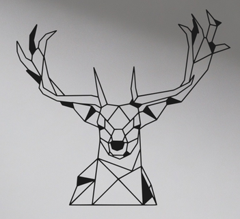 wall art deer 2d 3d print model - Mito3D