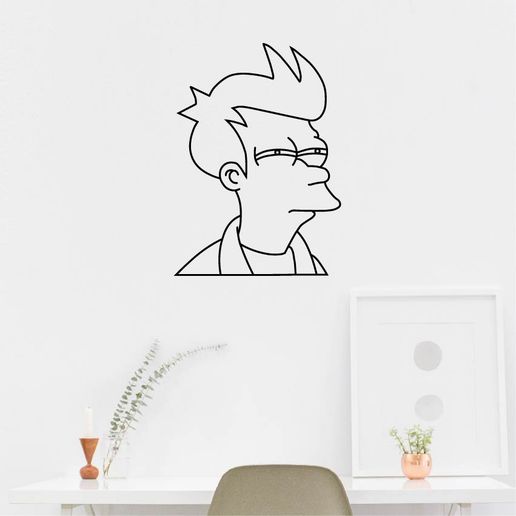 pared Arte freír futurama 2d decoración 3D print model - Mito3D