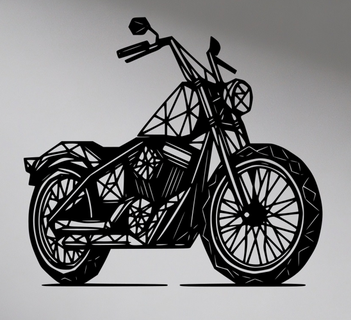 wall art motorcycle 2d 3d print model - Mito3D