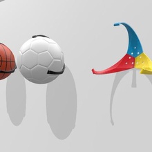 wall ball holder home basket soccer sports 3d print model - Mito3D