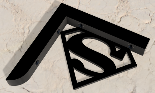 wall bracket shelf superman square avengers deco hero 3d print model - Mito3D