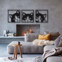 parede gatos a casa cat habitação decoração deco animais animal de estimação 3d print model - Mito3D