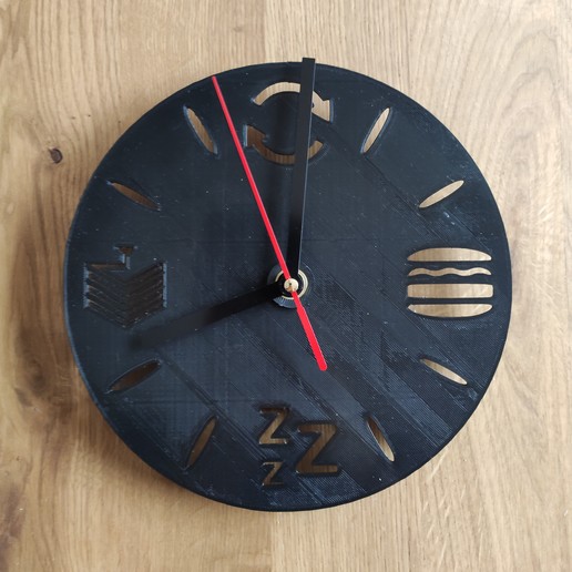 wall clock home eat sleep 3dprint repeat watch 3D print model - Mito3D