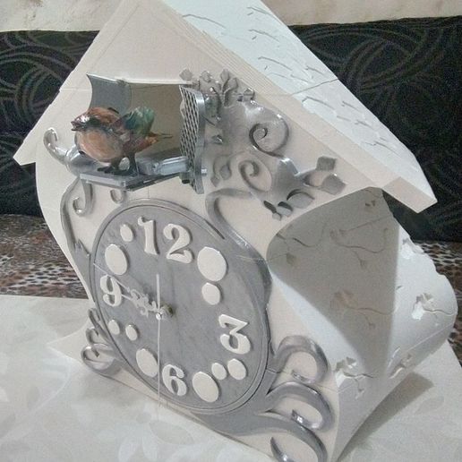 wall clock cuckoo bird mechanism decoration art 3D print model - Mito3D