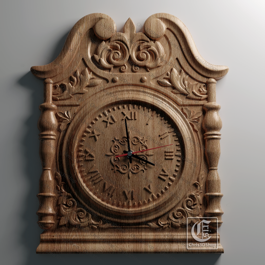 wall clock 14 - 3d stl file cnc 3D print model - Mito3D