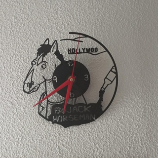 wall clock bojack horseman watch series netflix vinyl hollywoo 3d print model - Mito3D