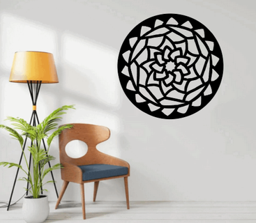 wall decor celtic mandala cedor decoration om ohm reki 3d print model - Mito3D