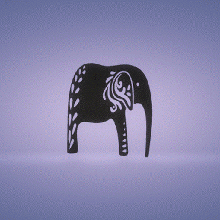 duvar dekor fil halk Sanat hayvan Afrika 3d print model - Mito3D