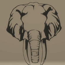 Wand Dekor Elefanten Tier 3d print model - Mito3D