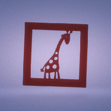 wall decor frame giraffe animal art decoration bedroom kid kids home 3d print model - Mito3D