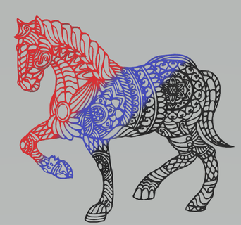mur décor cheval animal 3d print model - Mito3D