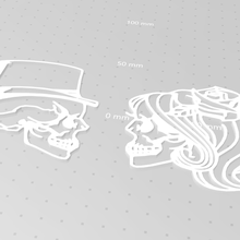 wall decor skull couple art decoration 3d print model - Mito3D