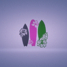 wall decor surfboards art surf surfboard flower sun beach 3d print model - Mito3D