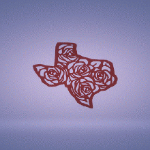 duvar dekor Teksas güller Sanat 3d print model - Mito3D