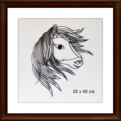 wall decoration art 2d ornament animal embellishment dcor 3diego horse decorated decorative jannie paper cheval mahjong dcoratif equestrian papier 3D print model - Mito3D