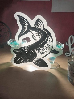 parede decoração pescaria peixe carpa gato pique 3d print model - Mito3D