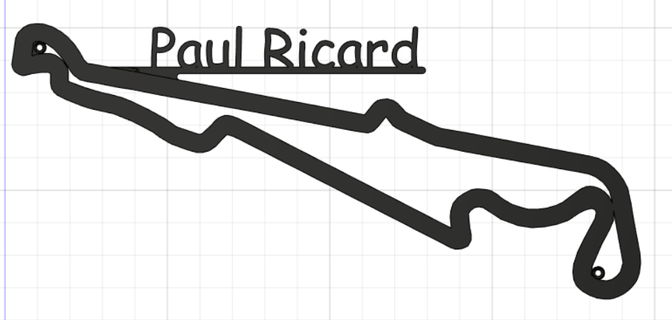 mur décoration circuit Paul Ricard f1 3d print model - Mito3D