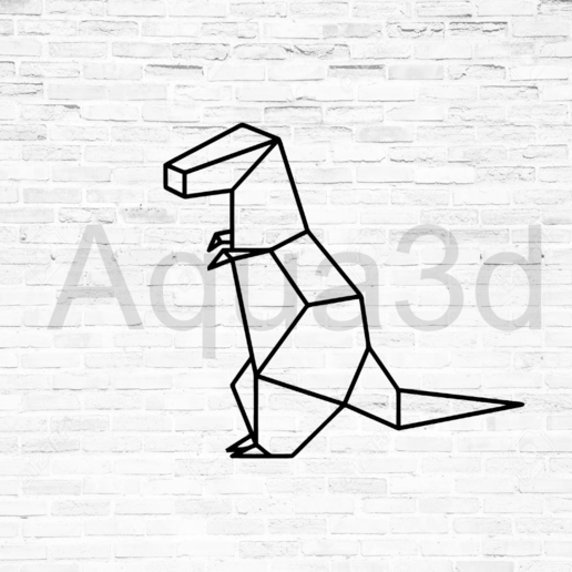 Wandtattoo Dinosaurier origami home geometrische Dekoration Wandbild Wand 2d 3D print model - Mito3D