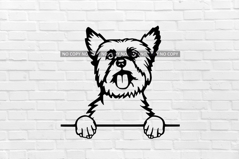 wall decoration dog yorkshire terriers Art lovely breed puppy mascot small toy miniature home art decor cave animal 2d sign 3d print model - Mito3D