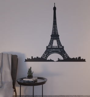mur décoration Eiffel tour Paris 2d art silhouette Accueil maison intérieur 3d print model - Mito3D