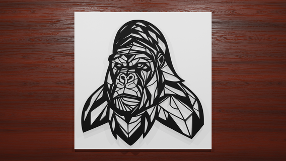 wall decoration gorilla art 3d print model - Mito3D