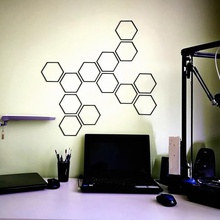 Wandtattoo hexagon home Polygone zukünftige Gestaltung Dekoration Wand-Dekor Dekor Wand 3d print model - Mito3D