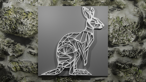 mur décoration kangourou art 3d print model - Mito3D