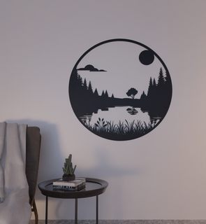 mur décoration paysage 2d art silhouette esthétique Accueil maison intérieur 3d print model - Mito3D