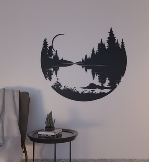 mur décoration paysage 2d art silhouette Accueil maison intérieur 3d print model - Mito3D