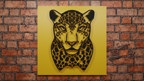 pared decoración leopardo Arte 3d print model - Mito3D