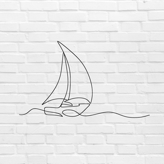 wall decoration line art boat deco home 3d print model - Mito3D