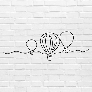 wall decoration line hot air balloon art deco home 3d print model - Mito3D