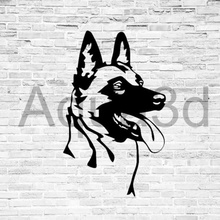 wall decoration malinois home sculture 2d dog cut laser mural 3d print model - Mito3D