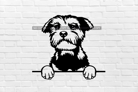 pared decoración medio Schnauzer perro Arte encantador raza perrito mascota pequeña juguete miniatura hogar casa cueva animal 2d firmar 3d print model - Mito3D