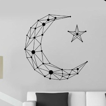 wall decoration moon polygonal star home ornament geometric poly 3d print model - Mito3D