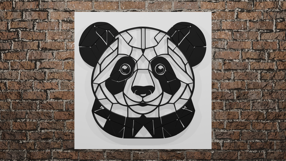 parede decoração panda arte 3d print model - Mito3D