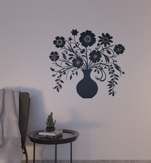 mur décoration plante 2d art silhouette Accueil maison intérieur 3d print model - Mito3D