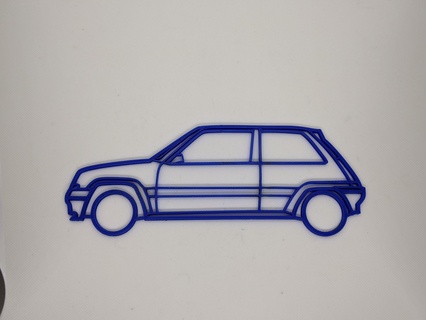duvar dekorasyon Renault Süper gt turbo 5 Clio rs 16s peugeot 205 gti fiat uno Ford fiesta xr2i youngtimer alp araba hızlı öfkeli otobüsler 3d print model - Mito3D