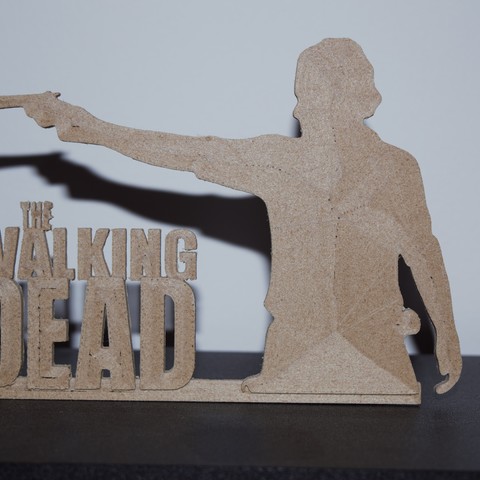 decoración de la pared del estante art caminar muertos serie sombra 3D print model - Mito3D