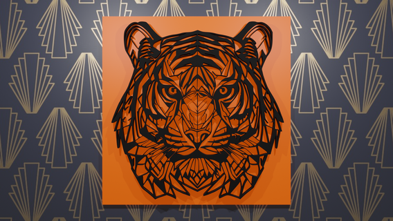 wall decoration tiger art 3d print model - Mito3D