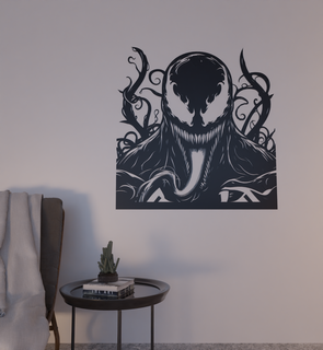 wall decoration venom 2d art marvel Art silhouette ucm home inteior 3d print model - Mito3D