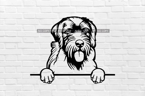 wall decoration wirehaired pointing griffon dog korthals Art lovely breed puppy mascot small toy miniature home art decor cave animal 2d sign 3d print model - Mito3D