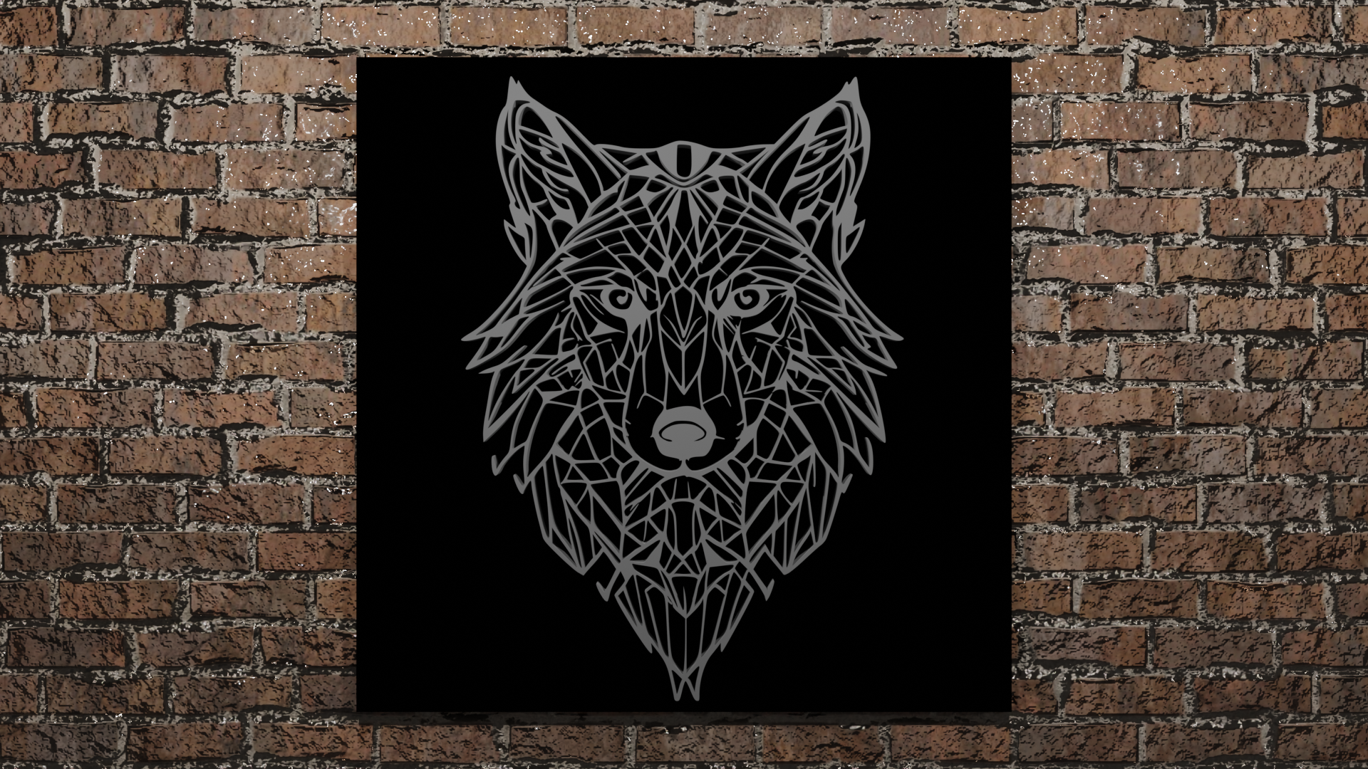 wall decoration wolf art 3D print model - Mito3D