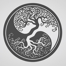 wall decoration yin yang tree home sticker design 3d print model - Mito3D