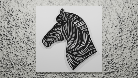 duvar dekorasyon zebra Sanat 3d print model - Mito3D
