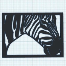 decoração de parede zebre a arte animais zebra da 3d print model - Mito3D